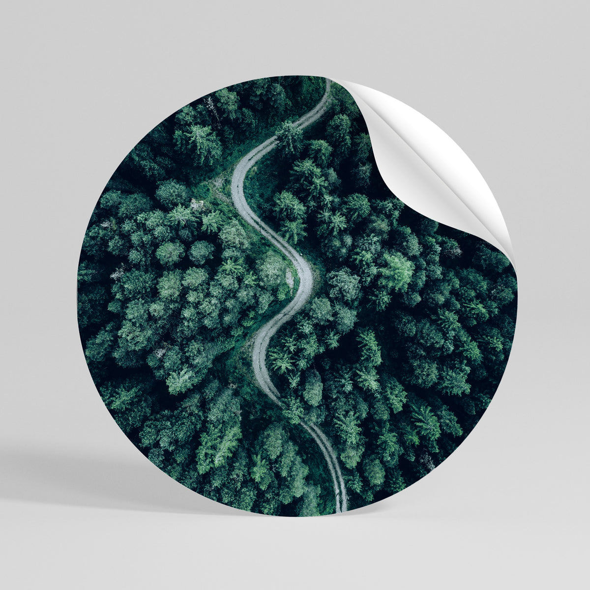 FORESTED SERPENTINE ROUTE Vinilo adhesivo redondo