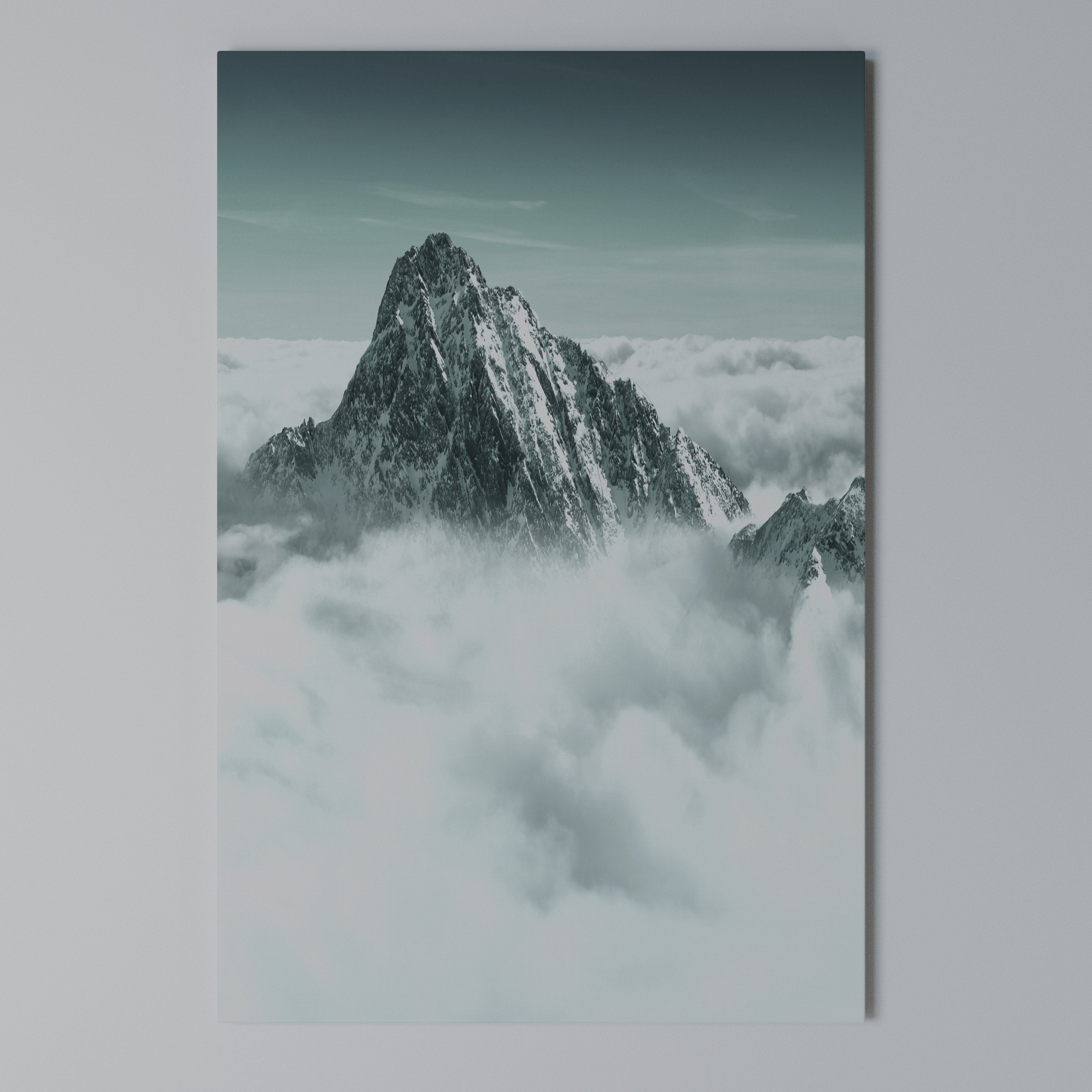 CLOUD-KISSED PEAK Vertical Canvas Print