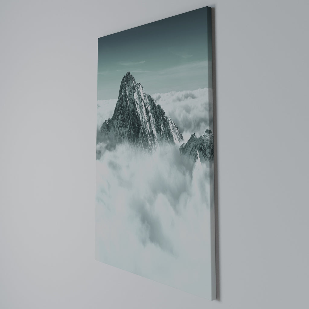 CLOUD-KISSED PEAK Vertical Canvas Print