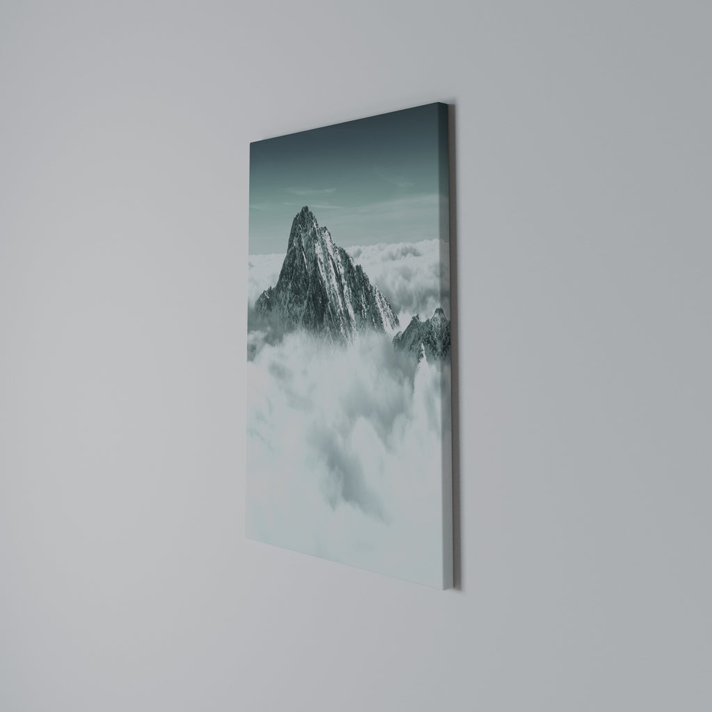 CLOUD-KISSED PEAK Vertical Canvas Print