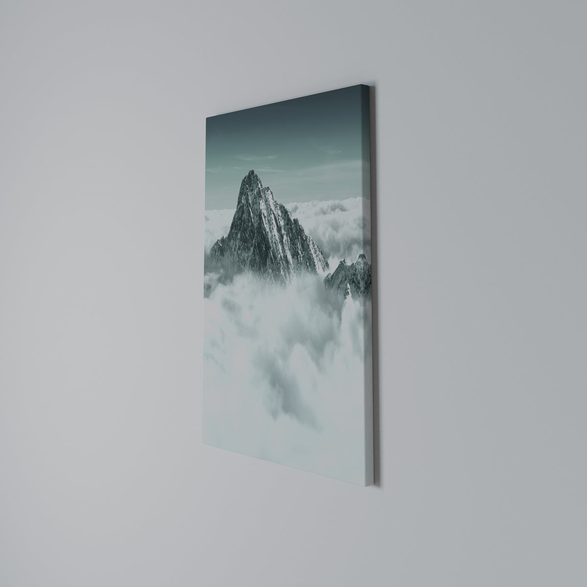 CLOUD-KISSED PEAK Vertical Canvas Print