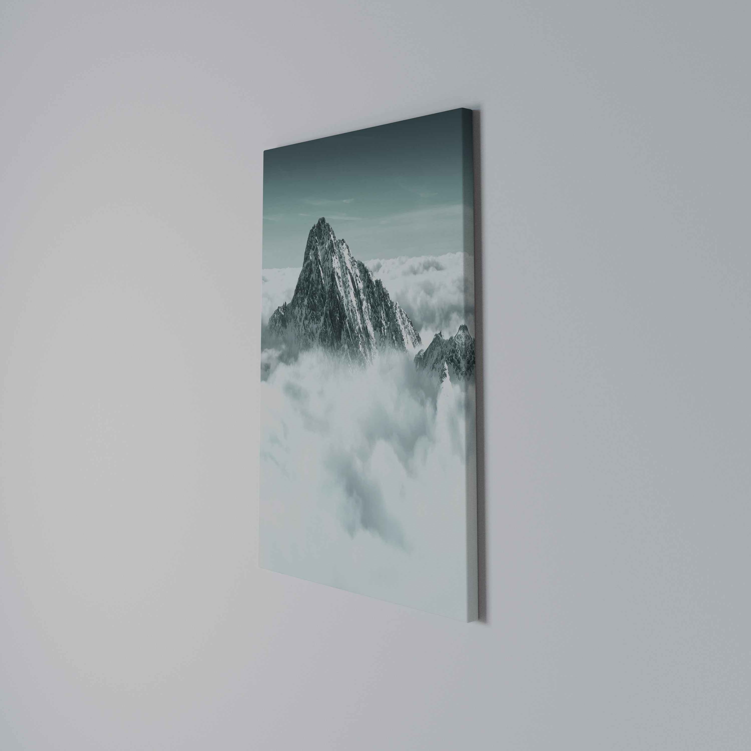 CLOUD-KISSED PEAK Vertical Canvas Print