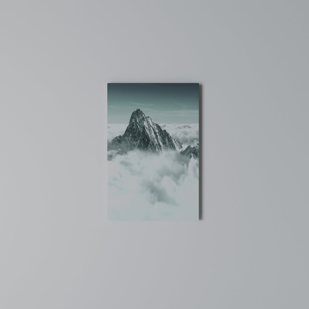 CLOUD-KISSED PEAK Vertical Canvas Print
