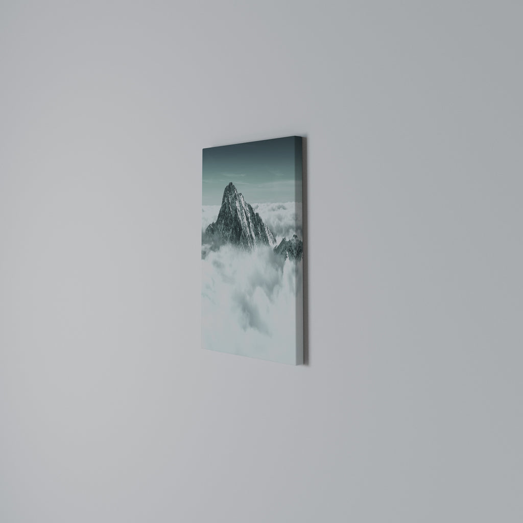 CLOUD-KISSED PEAK Vertical Canvas Print