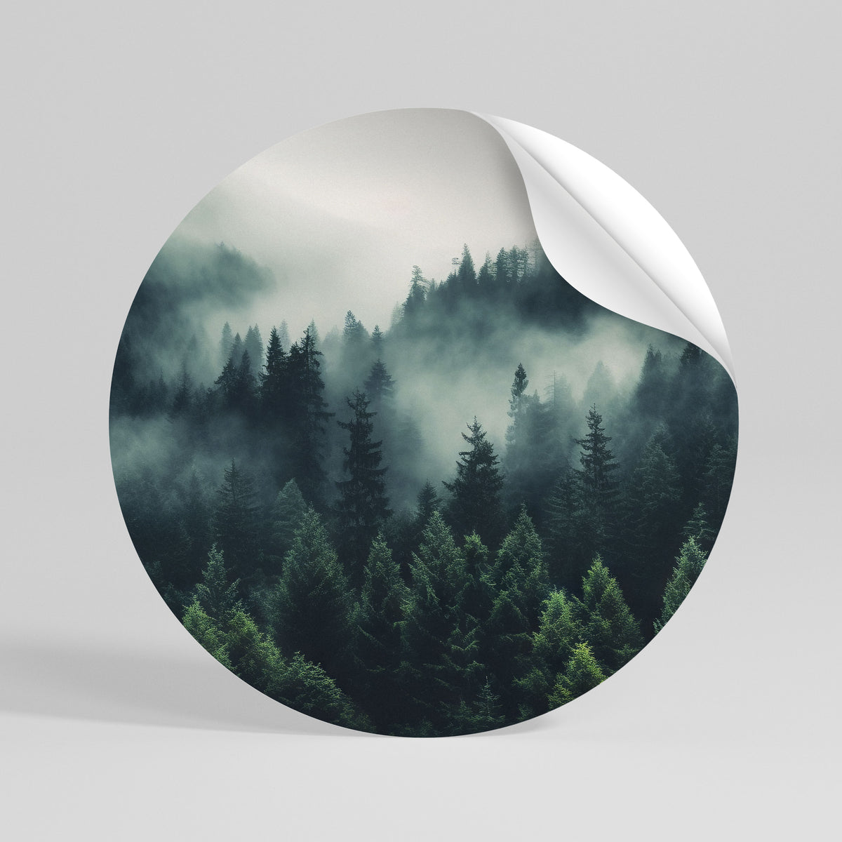 MYSTICAL FOREST WHISPERS Adesivo rotondo riposizionabile