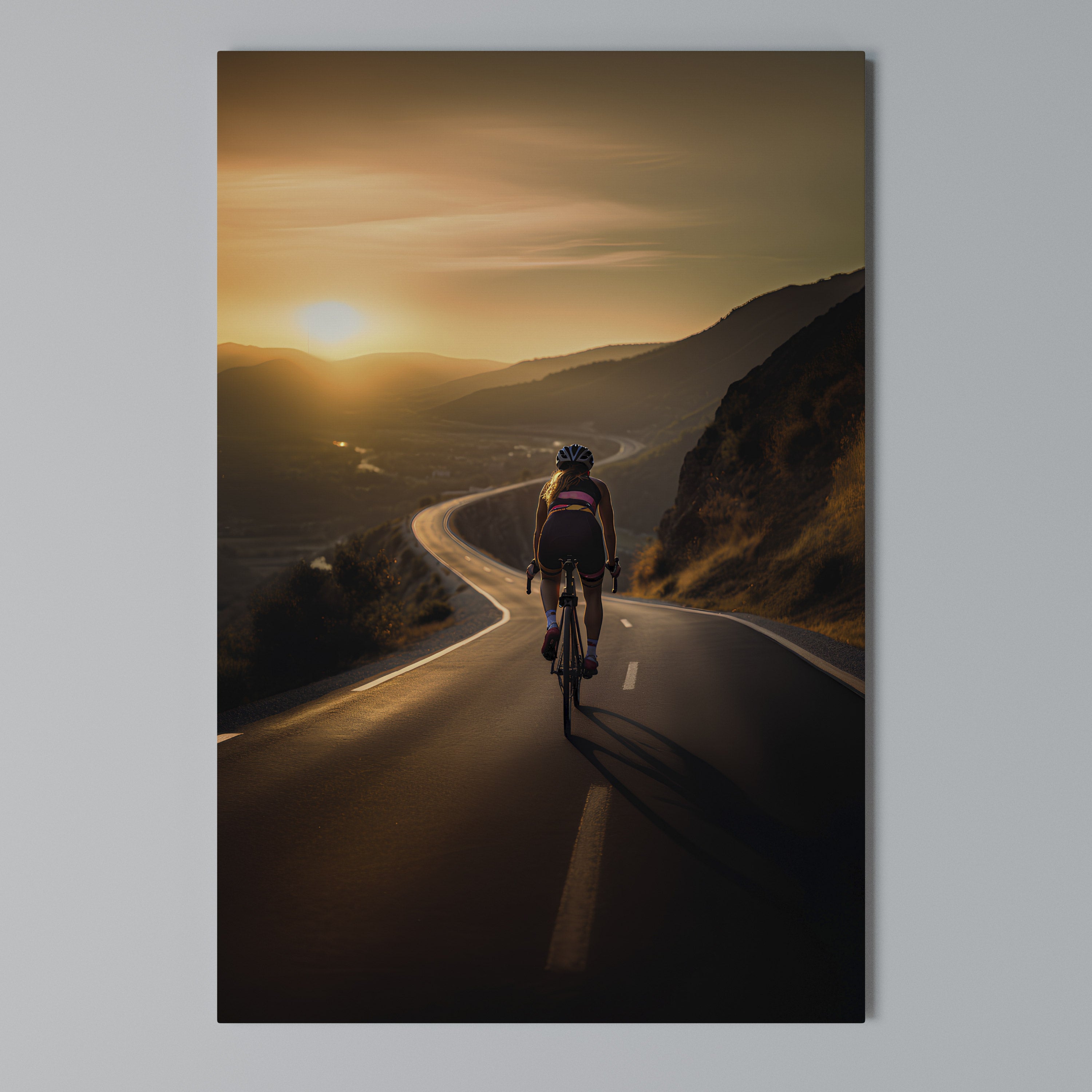 RIDE INTO GOLD Vertical Canvas Print