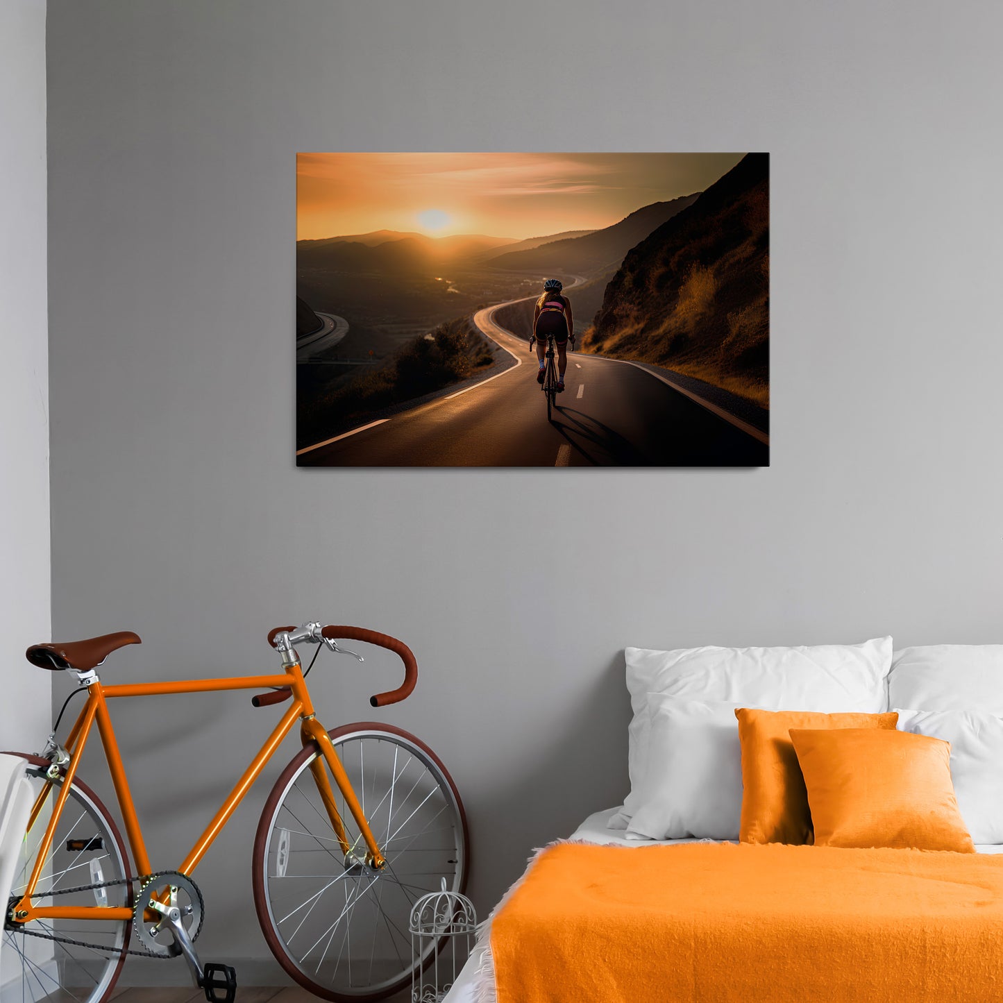 RIDE INTO GOLD Horizontal Canvas Print