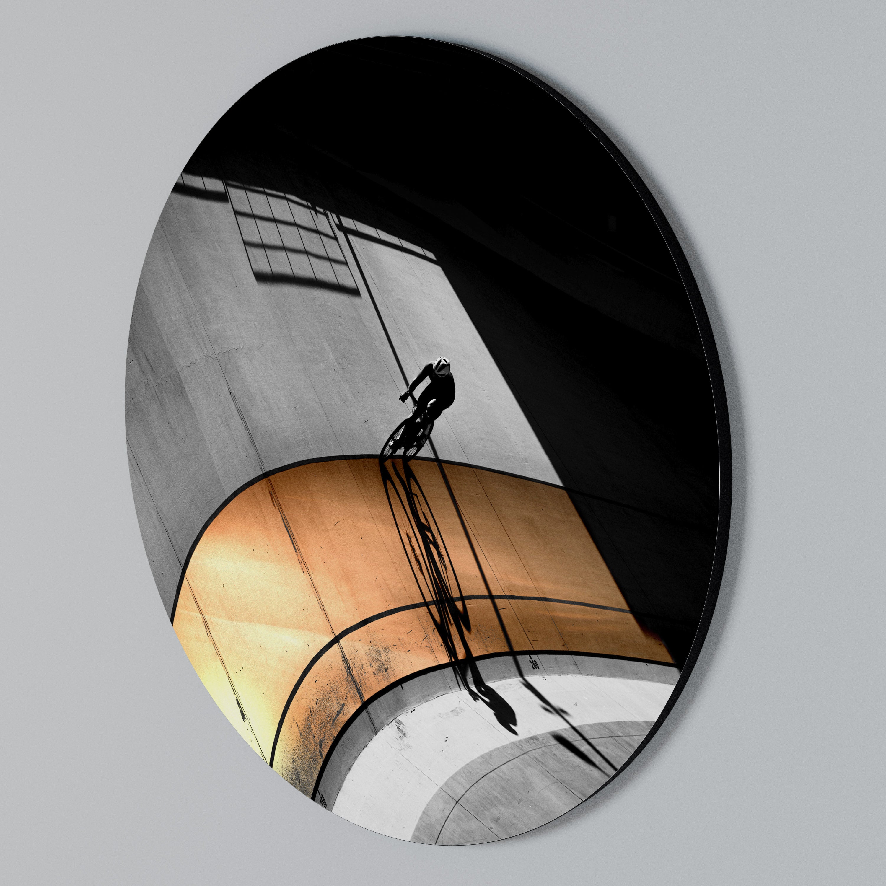 ORANGE ARC AMBIENCE Rundes Wandbild