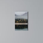 GOLDEN TREES IN FOG Vertical Canvas Print