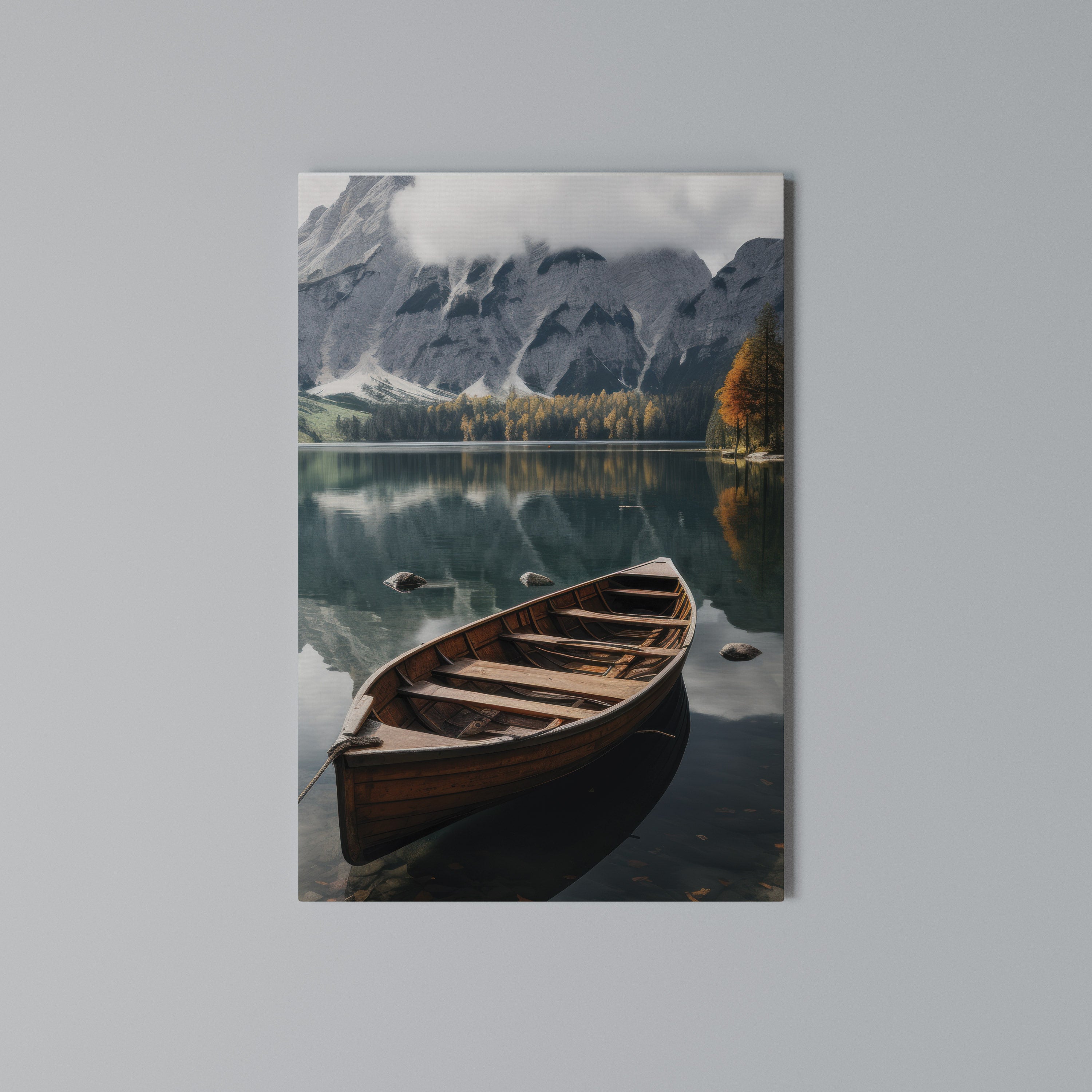 MOUNTAINSIDE REFLECTIONS Vertical Canvas Print