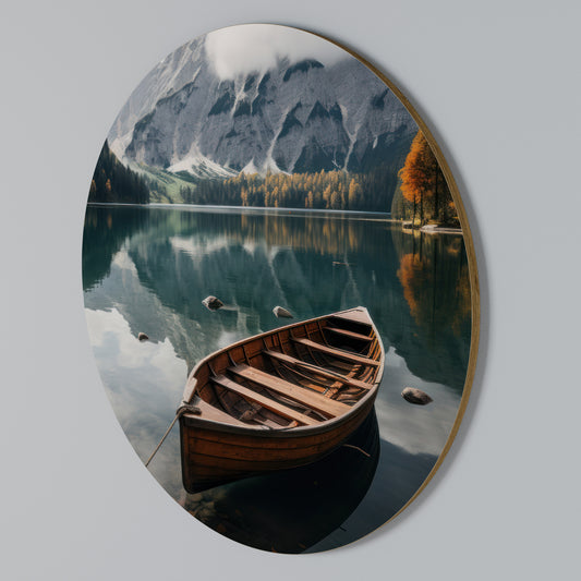 MOUNTAINSIDE REFLECTIONS Στρογγυλός πίνακας ζωγραφικής