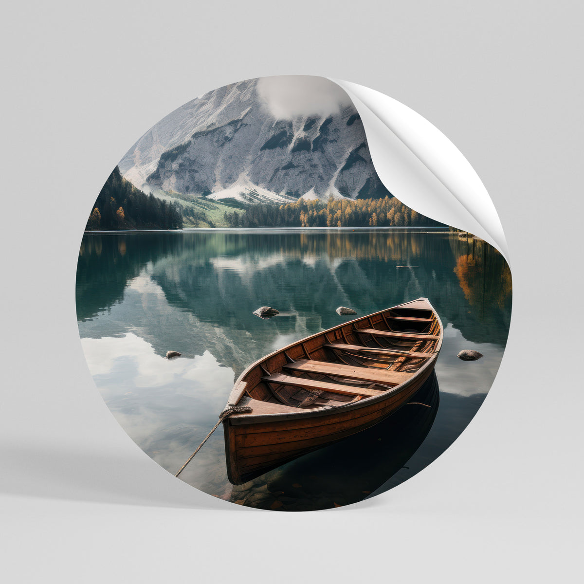 MOUNTAINSIDE REFLECTIONS Vinilo adhesivo redondo
