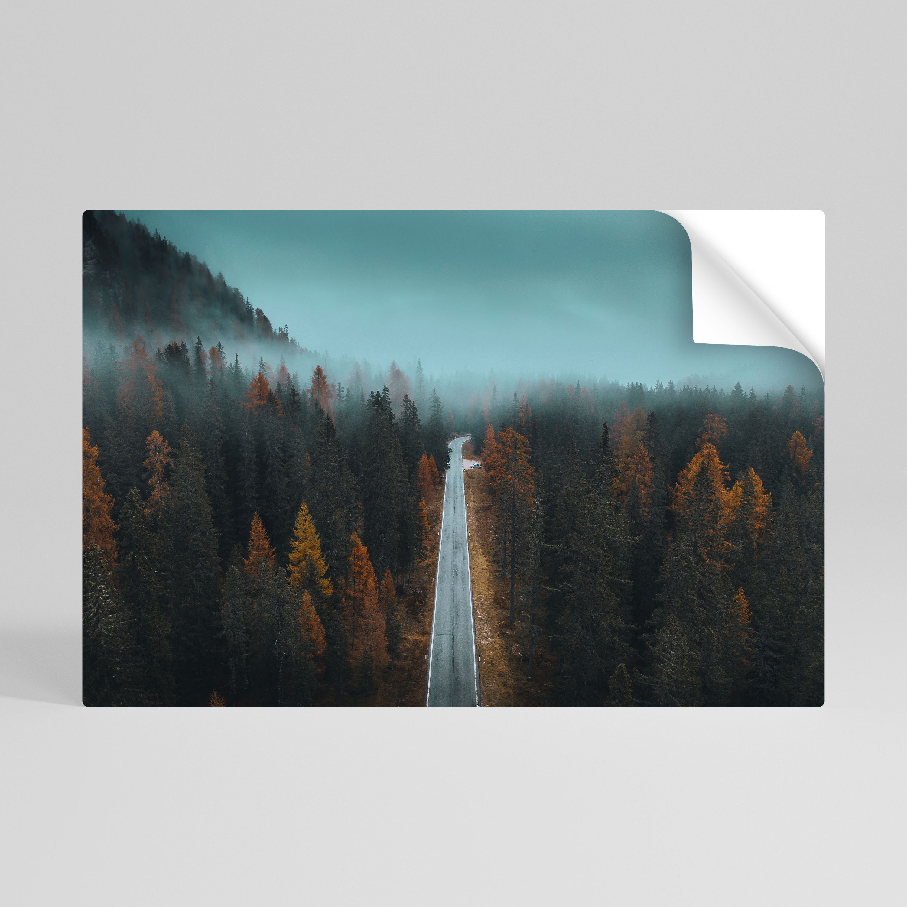 SERENE ROADWAY ESCAPE Peel and Stick Horizontal Poster