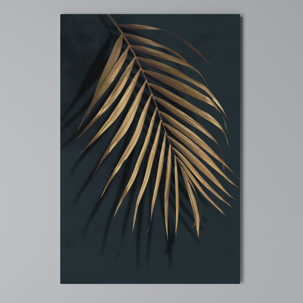 GOLDEN PALM WHISPERS Stampa su tela verticale
