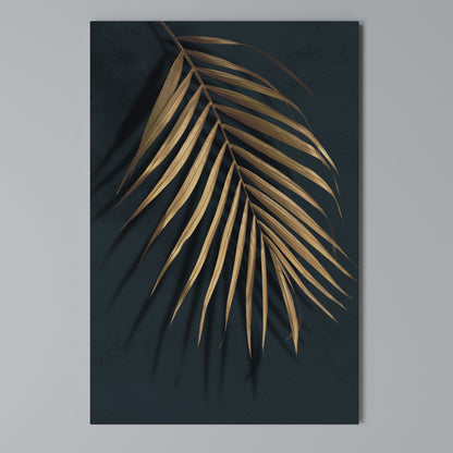 GOLDEN PALM WHISPERS Stampa su tela verticale