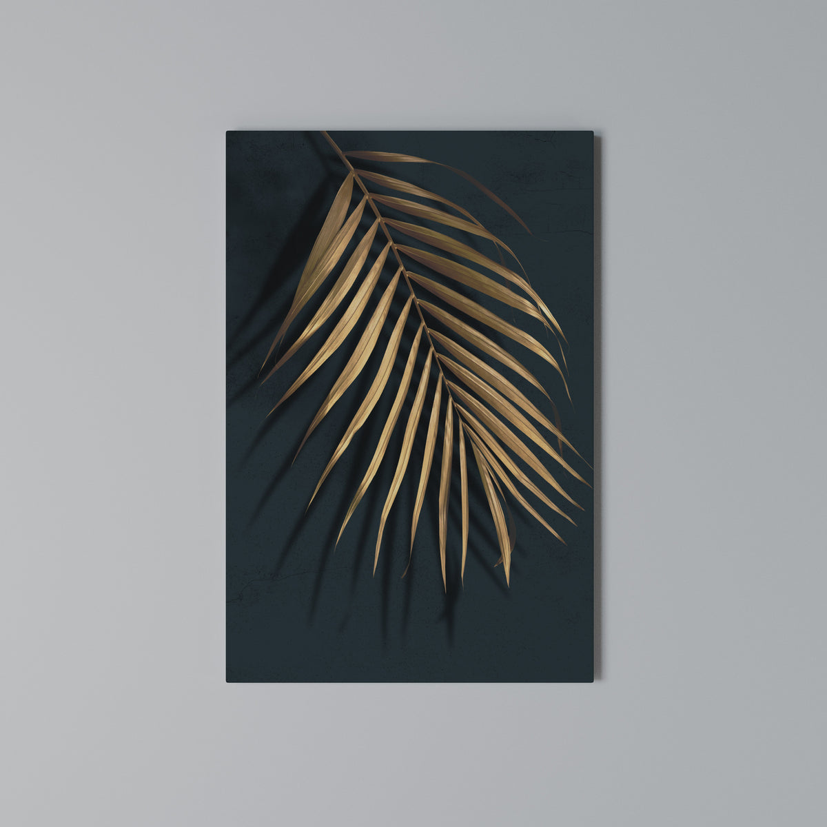 GOLDEN PALM WHISPERS Stampa su tela verticale