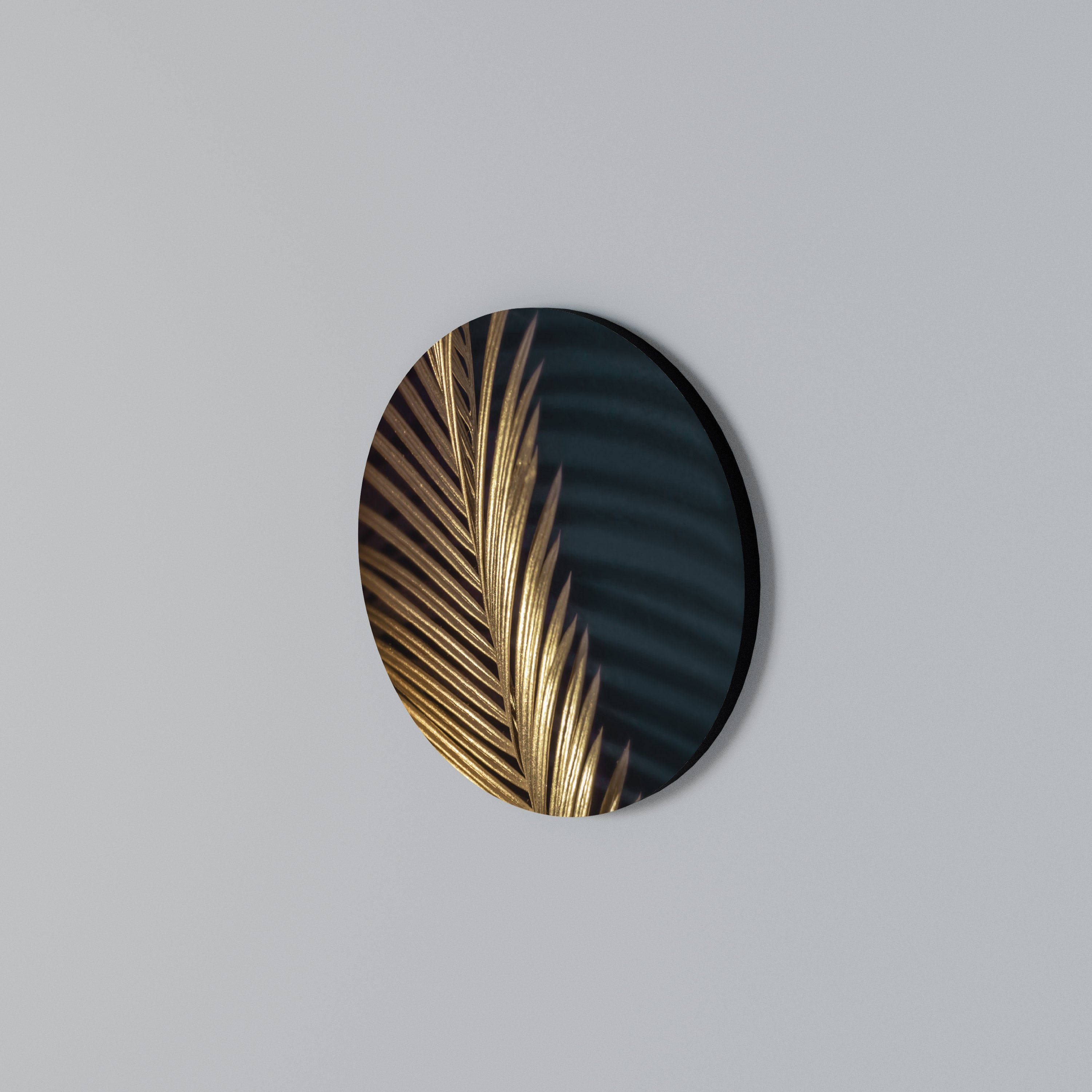 LUXE LEAF DANCE Rundes Wandbild