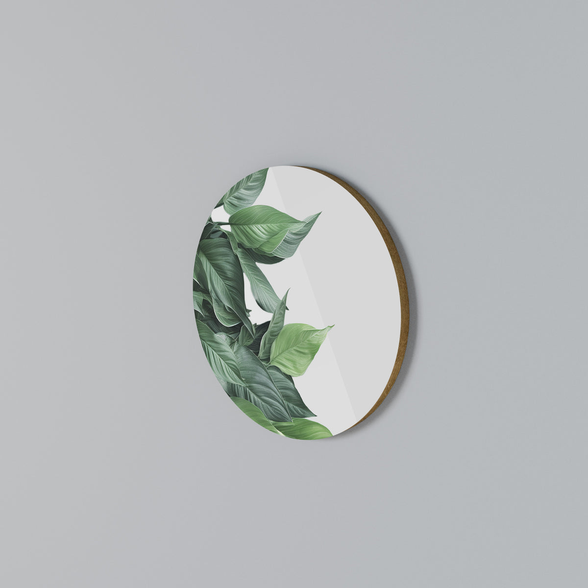 LUSH LEAFY WHIMSY Rundes Wandbild