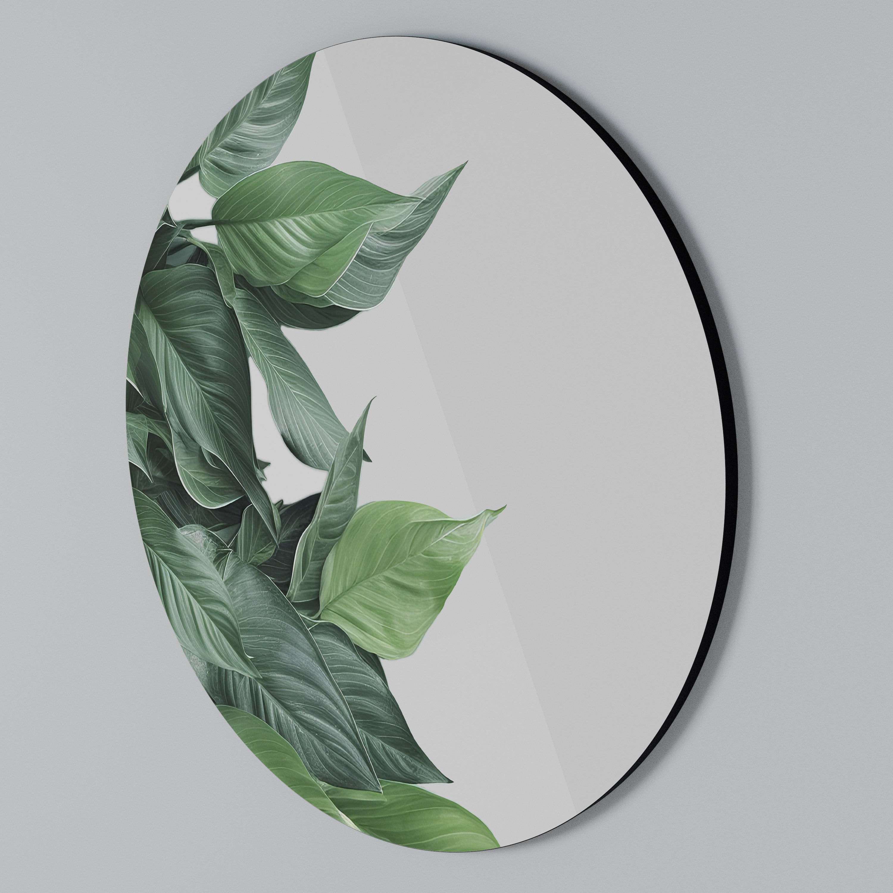 LUSH LEAFY WHIMSY Rundes Wandbild