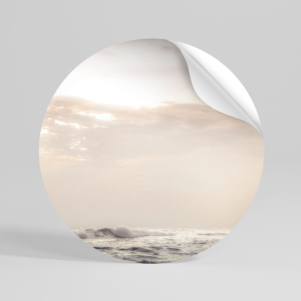 WHISPERS OF WAVE Runder Wandsticker zum Abziehen und Aufkleben