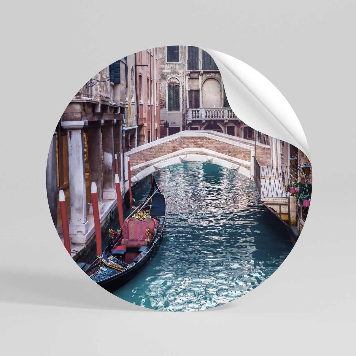 GONDOLA GLIDE Runder Wandsticker zum Abziehen und Aufkleben