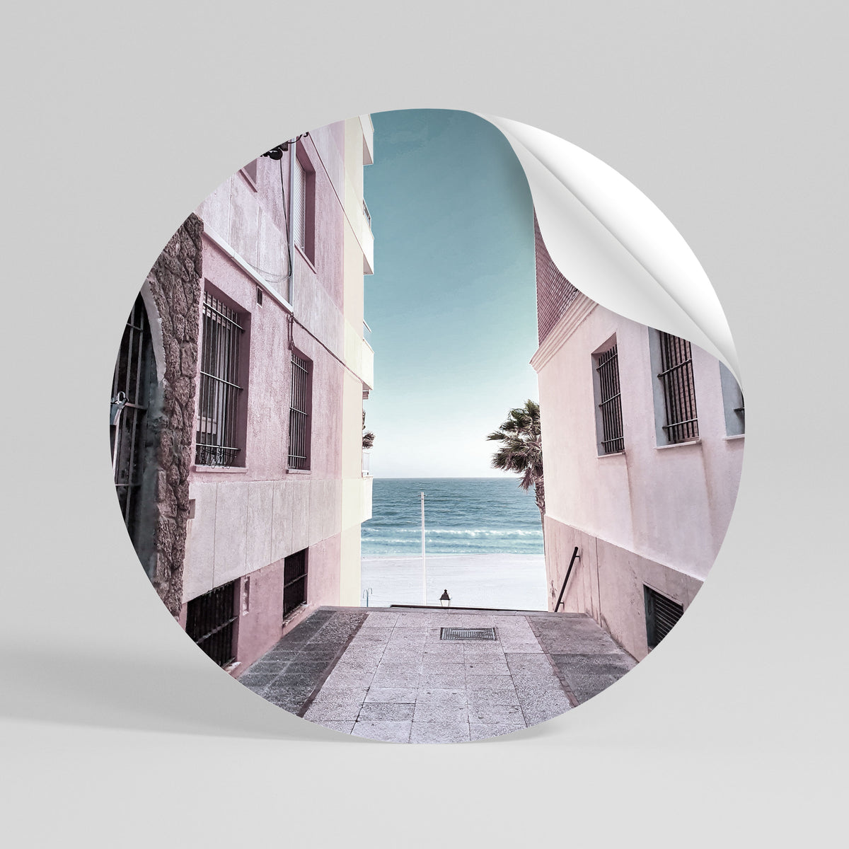 OCEAN'S WHISPER PATH Runder Wandsticker zum Abziehen und Aufkleben