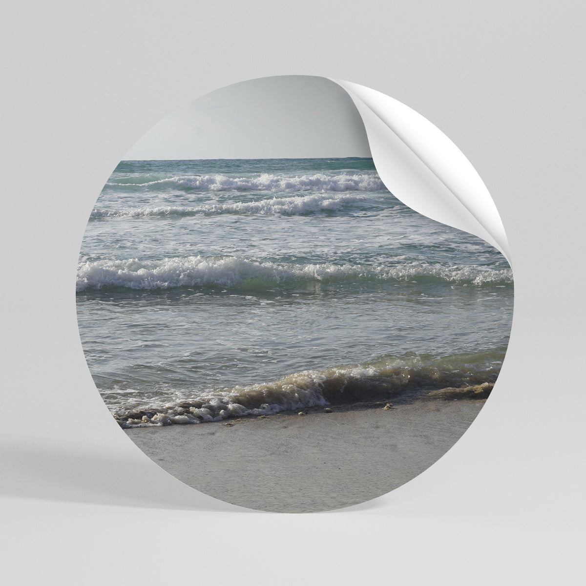 WAVES OF TRANQUILITY Runder Wandsticker zum Abziehen und Aufkleben