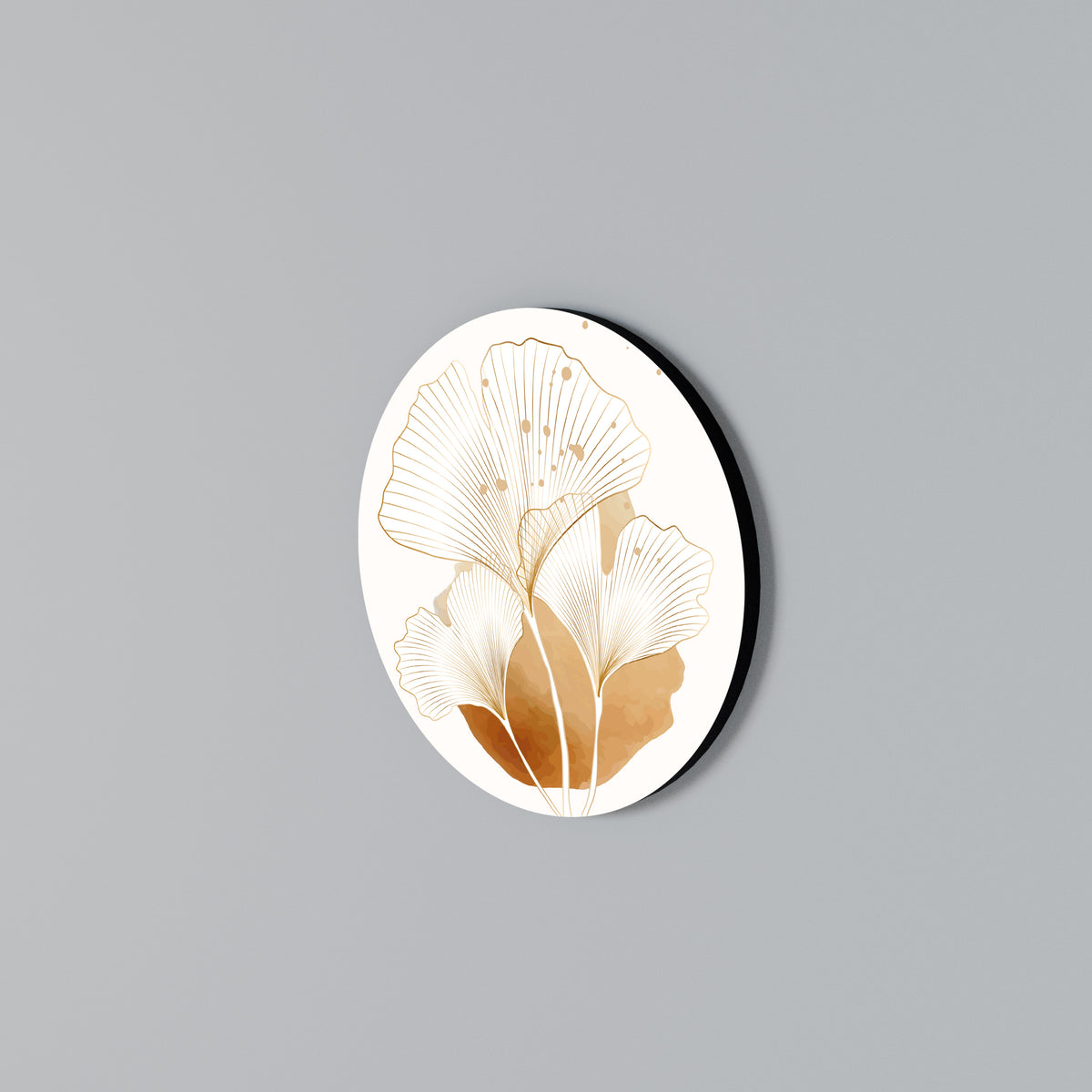 GOLDEN GINKGO DREAMS Στρογγυλός πίνακας ζωγραφικής