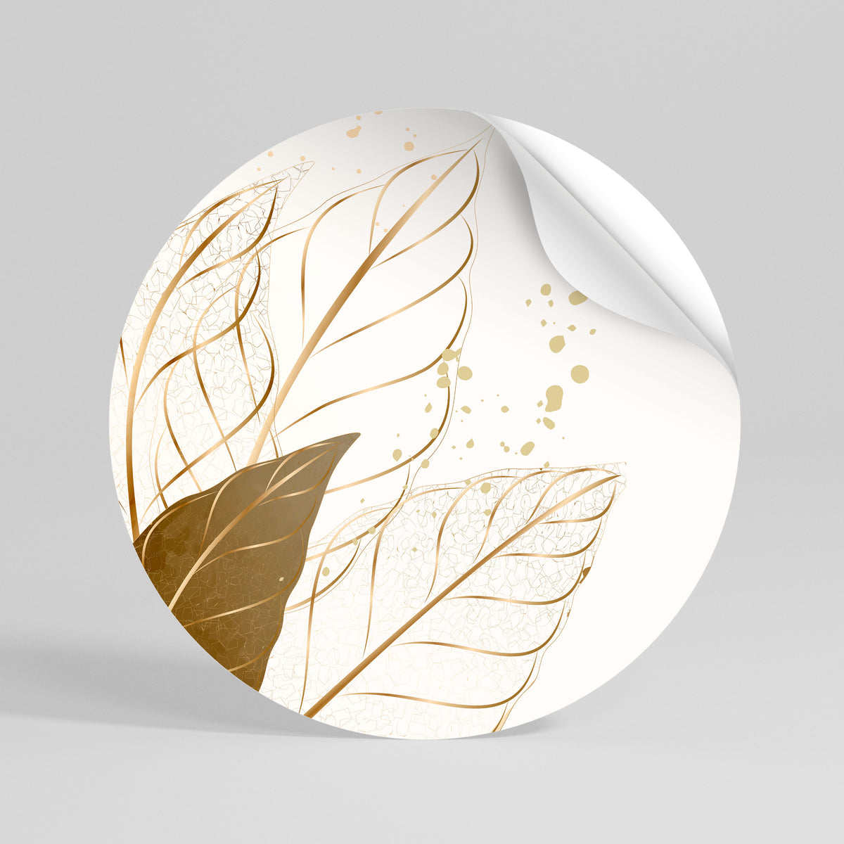 ELEGANCE IN FOLIAGE Runder Wandsticker zum Abziehen und Aufkleben