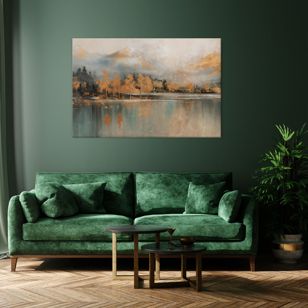 ECHOES OF GOLDEN DAWN Cuadro en lienzo horizontal