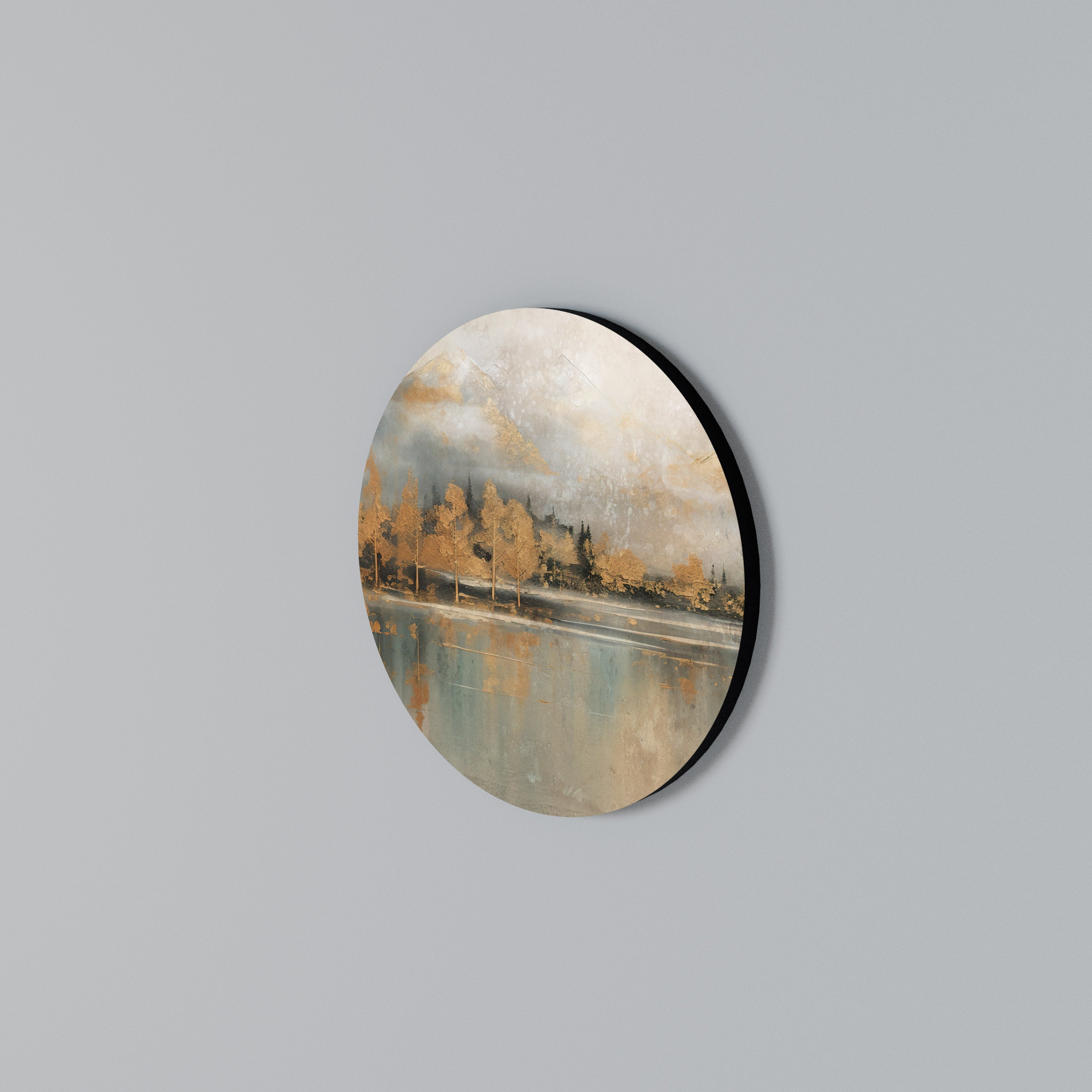 ECHOES OF GOLDEN DAWN Round Wall Art