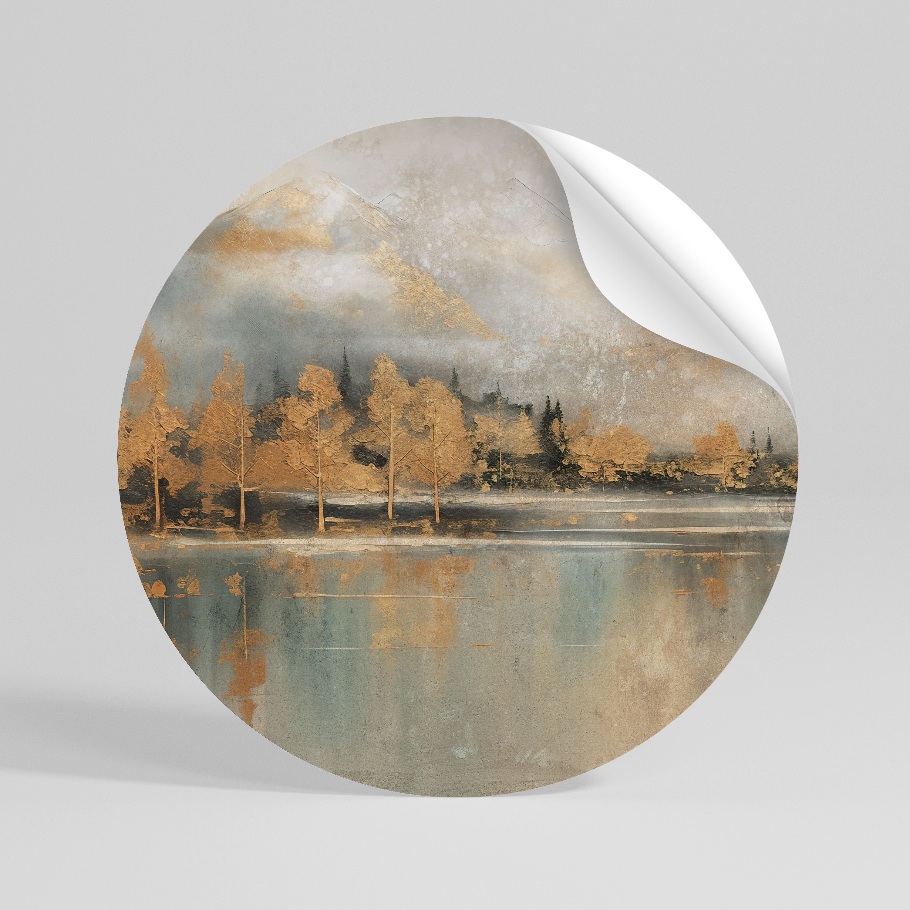 ECHOES OF GOLDEN DAWN Rund väggdekal