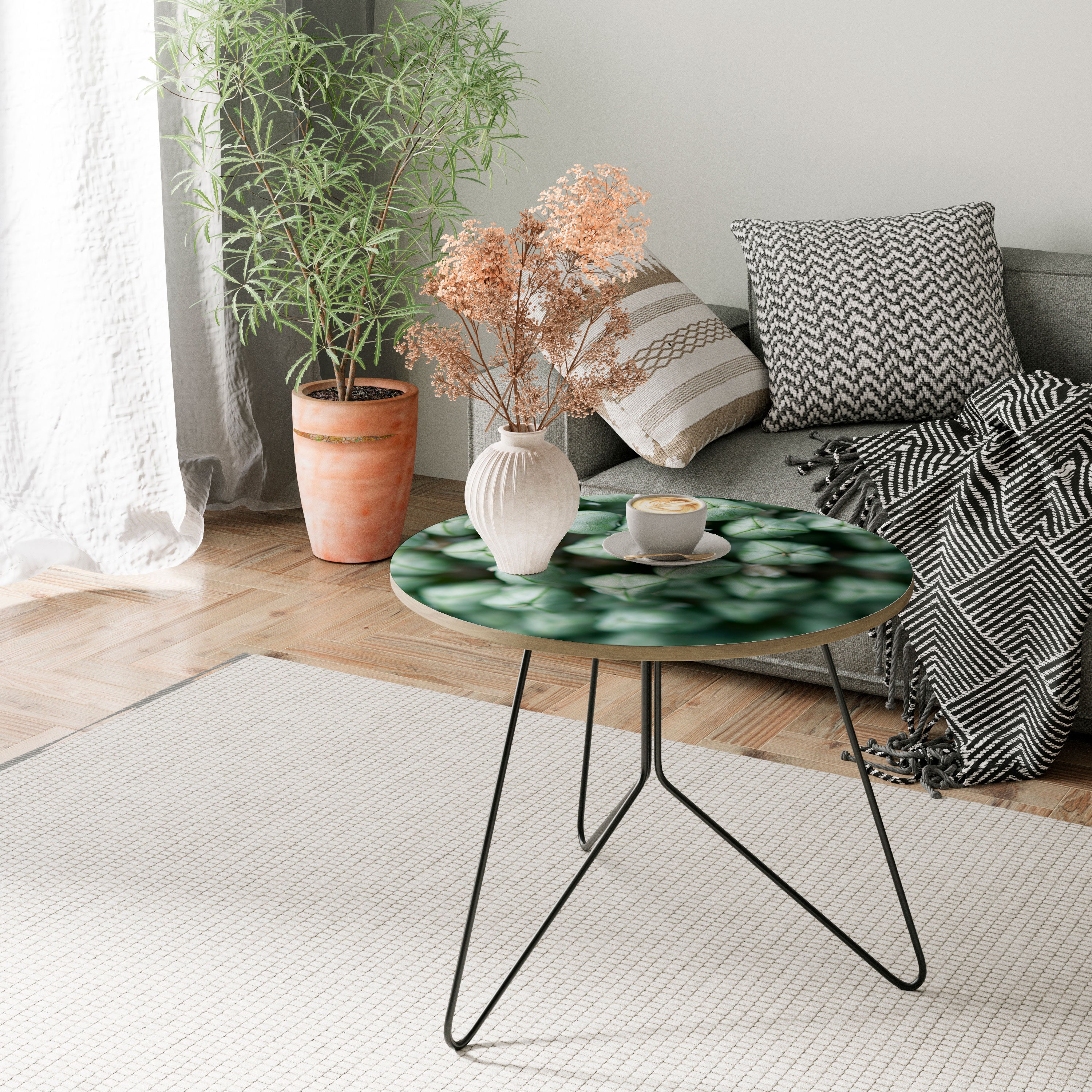 TEXTURED GREEN TIDBITS Mesa de centro