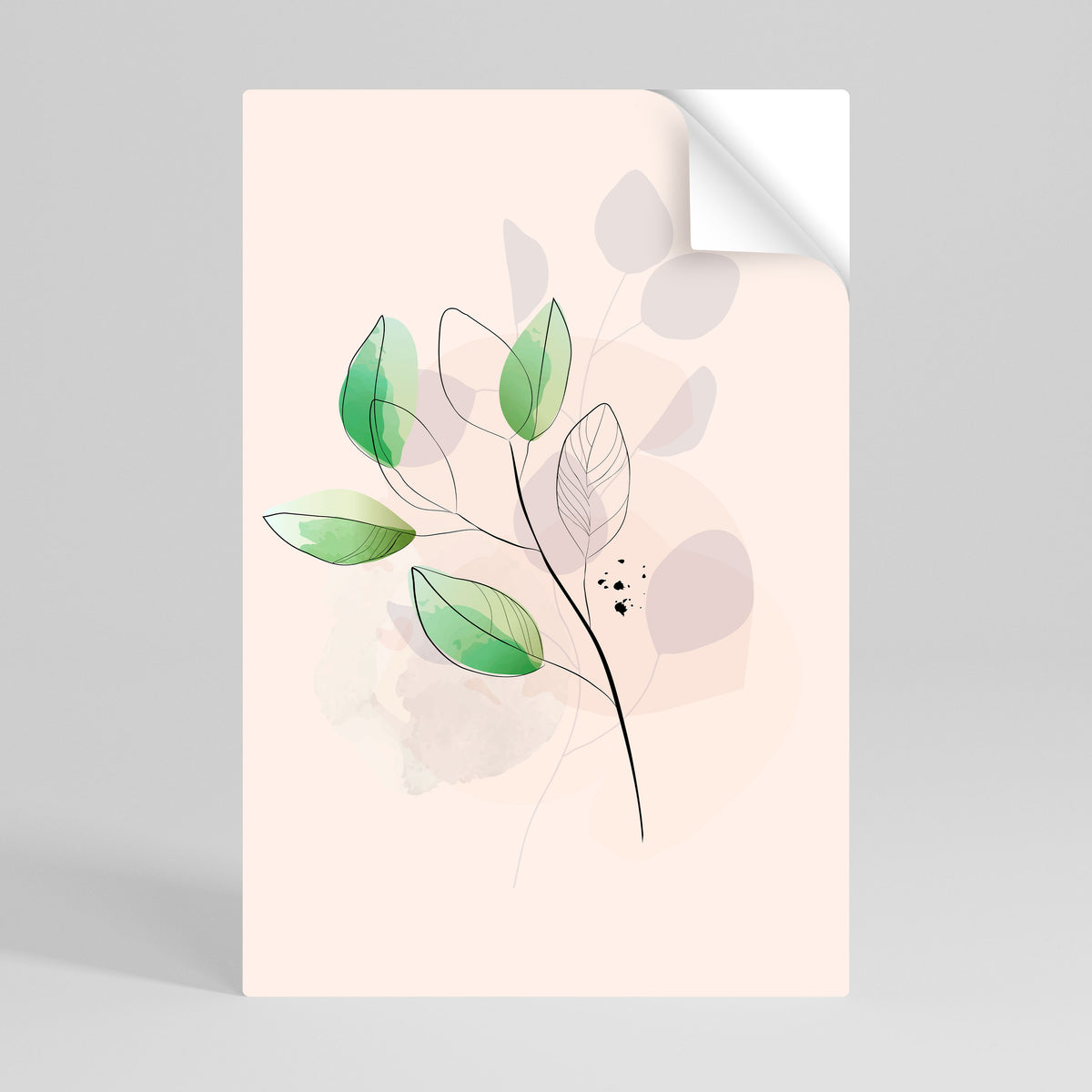 SERENE LEAF SONG Póster adhesivo vertical