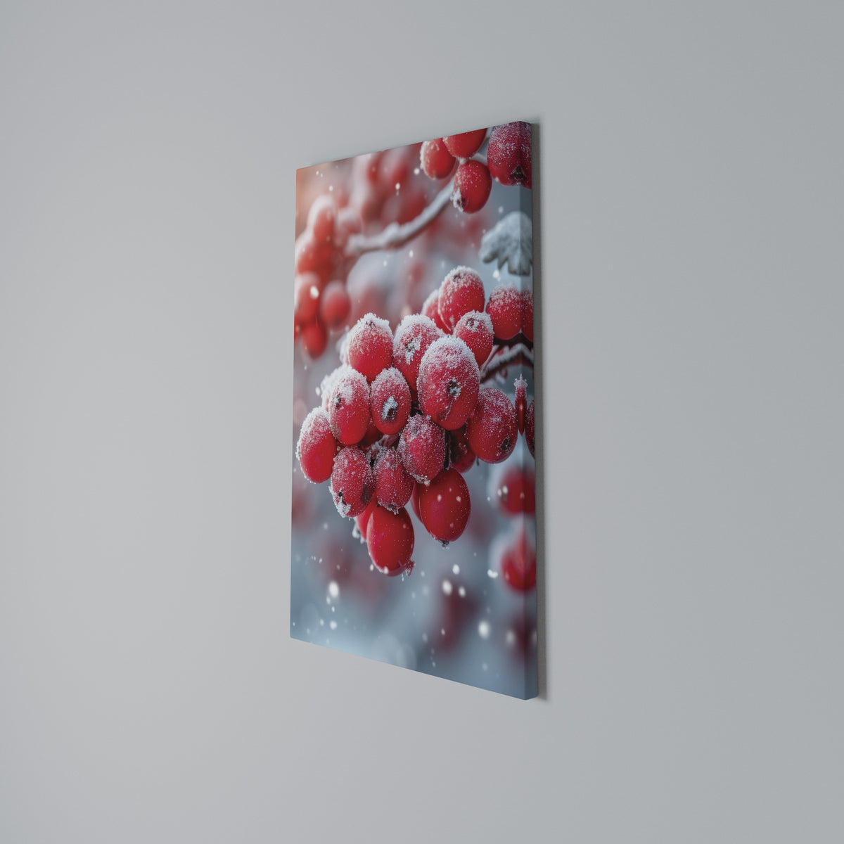 WINTER'S CRIMSON TREASURES Quadro em tela vertical