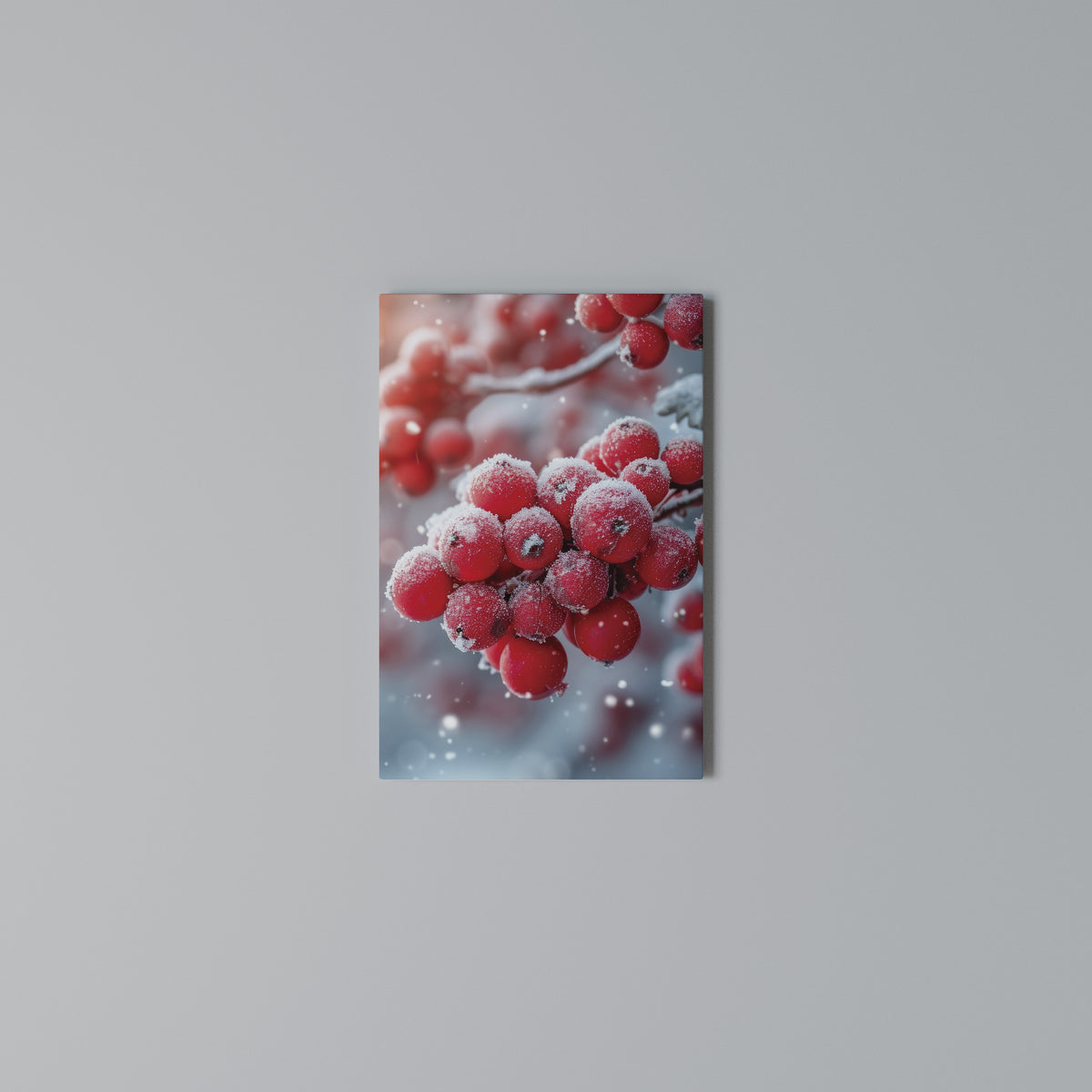 WINTER'S CRIMSON TREASURES Quadro em tela vertical
