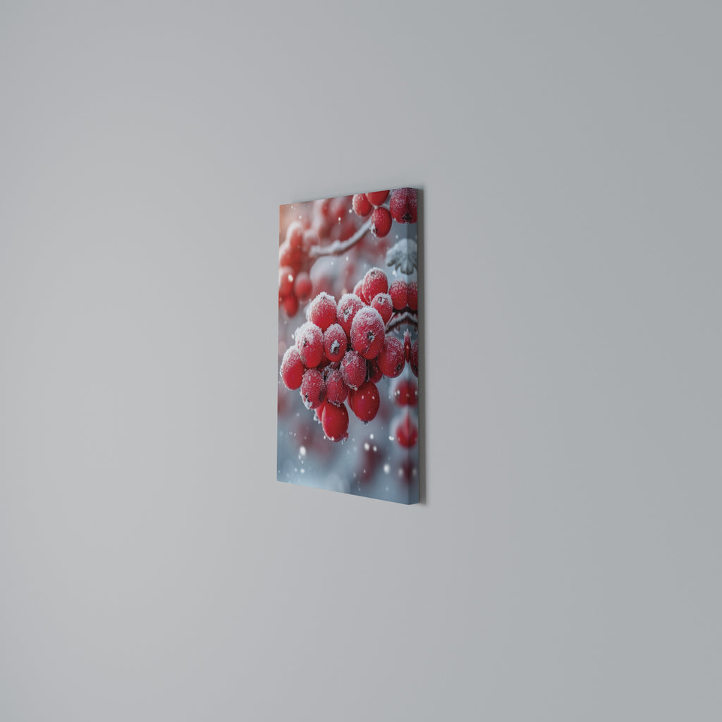 WINTER'S CRIMSON TREASURES Quadro em tela vertical