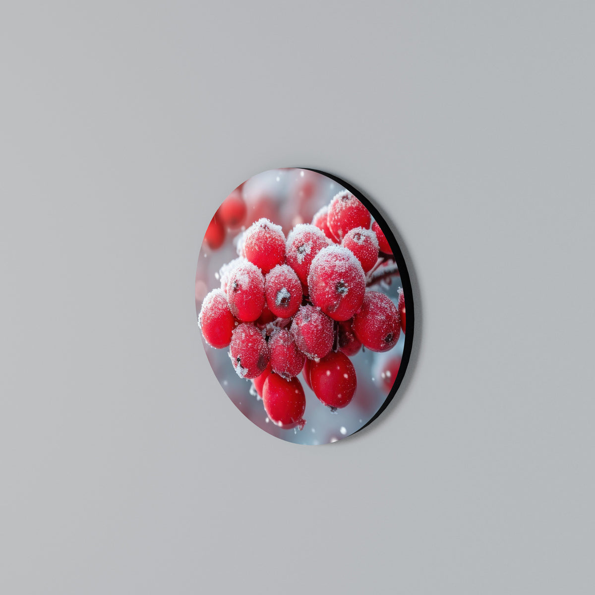WINTER'S CRIMSON TREASURES Στρογγυλός πίνακας ζωγραφικής