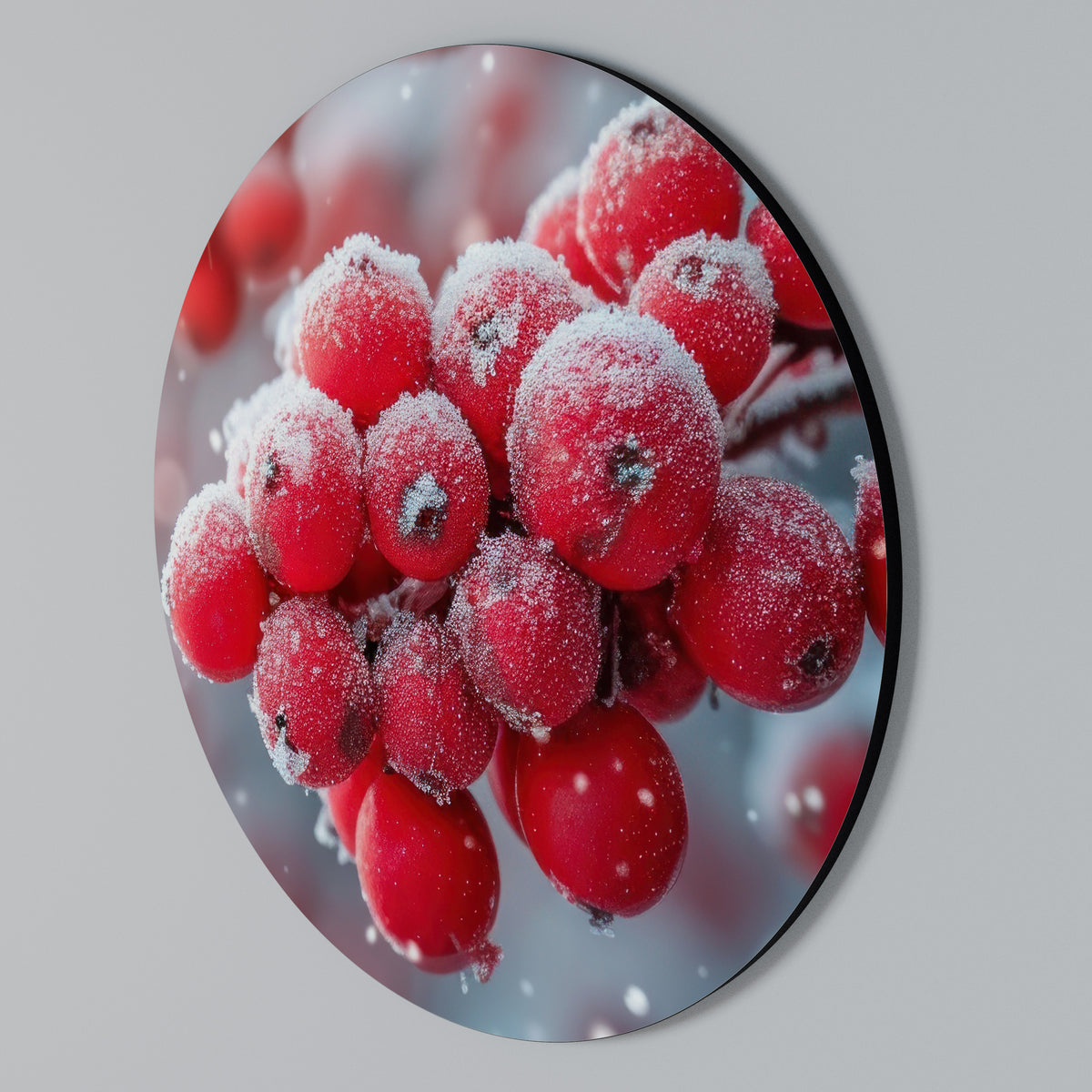 WINTER'S CRIMSON TREASURES Στρογγυλός πίνακας ζωγραφικής