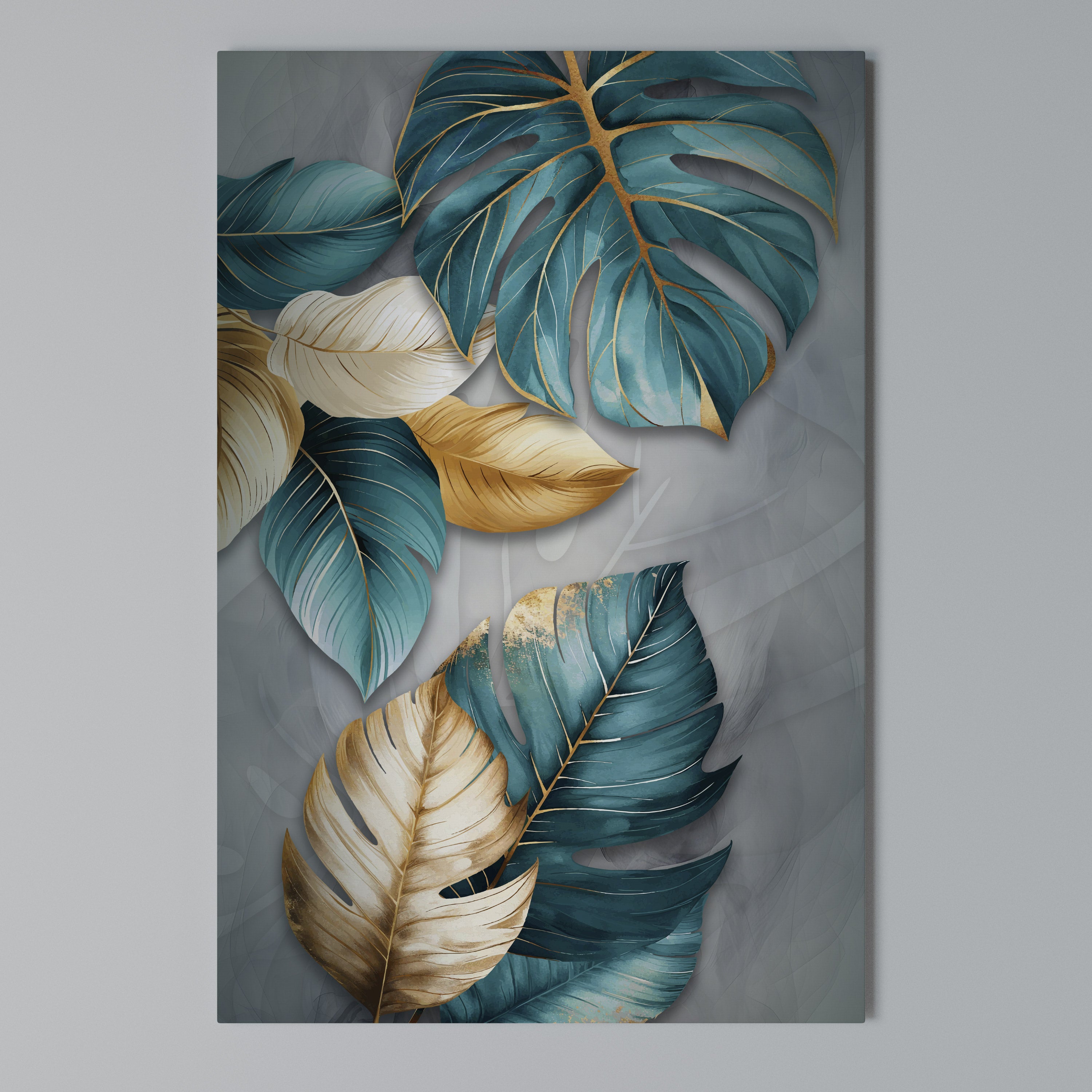 ELEGANCE IN LEAVES Vertical Canvas Print