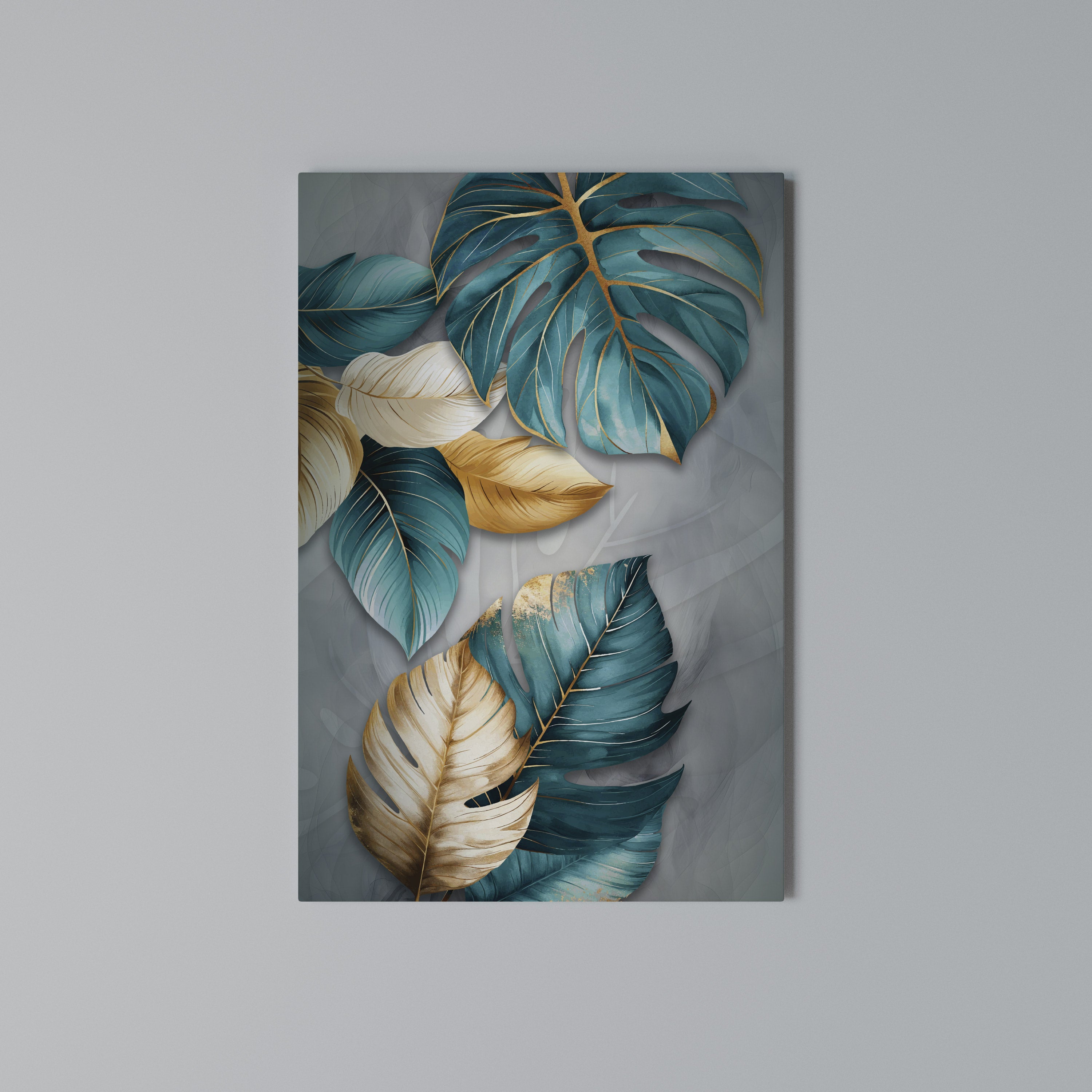 ELEGANCE IN LEAVES Vertical Canvas Print