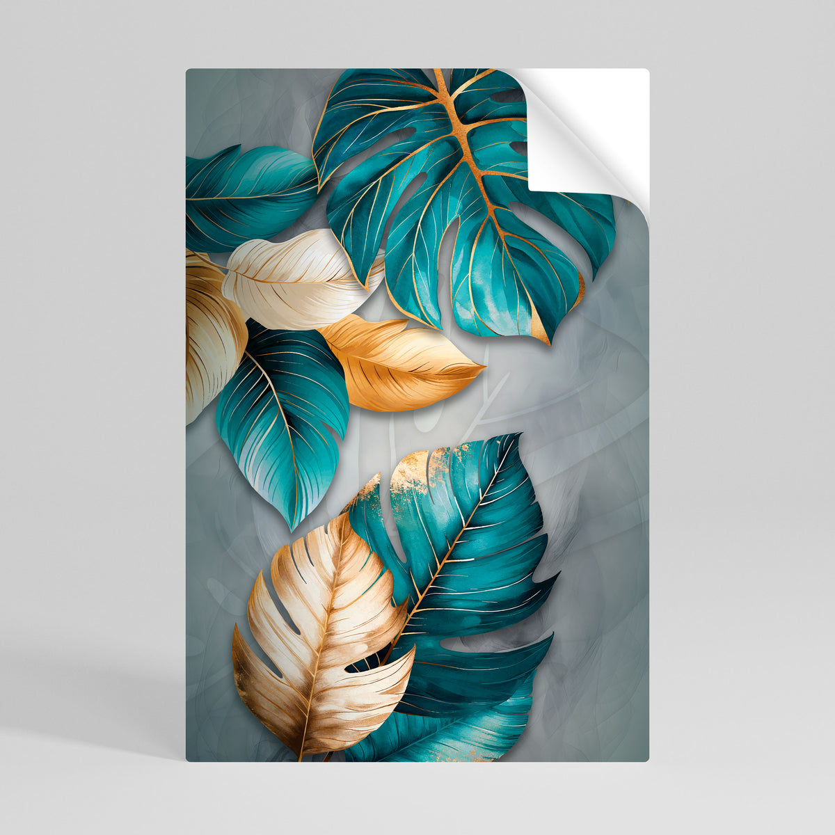 ELEGANCE IN LEAVES Poster Verticale Adesivo