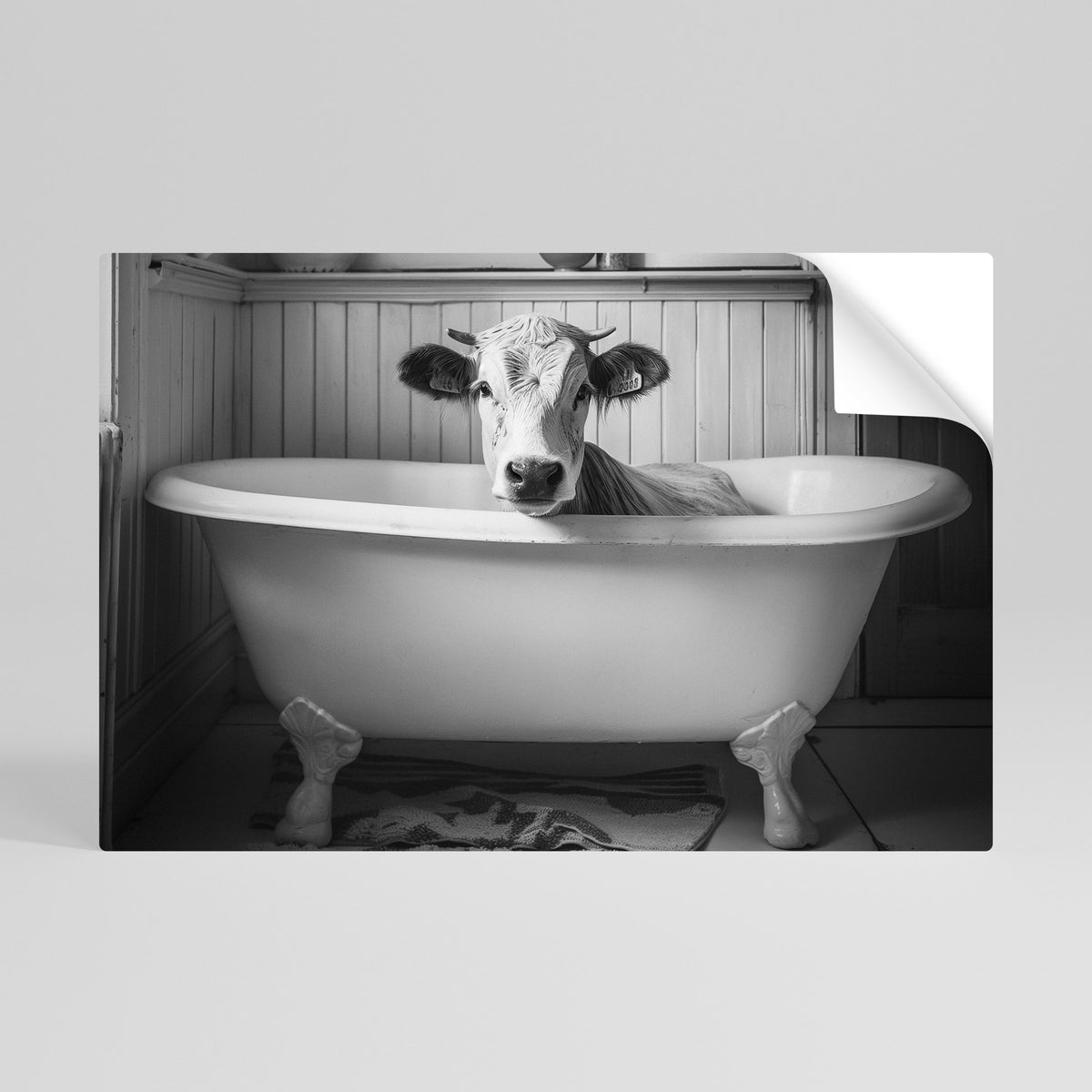 COW IN RELAXATION Póster adhesivo horizontal