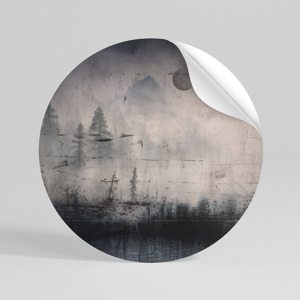 ECLIPSE OF SERENITY Adesivo rotondo riposizionabile