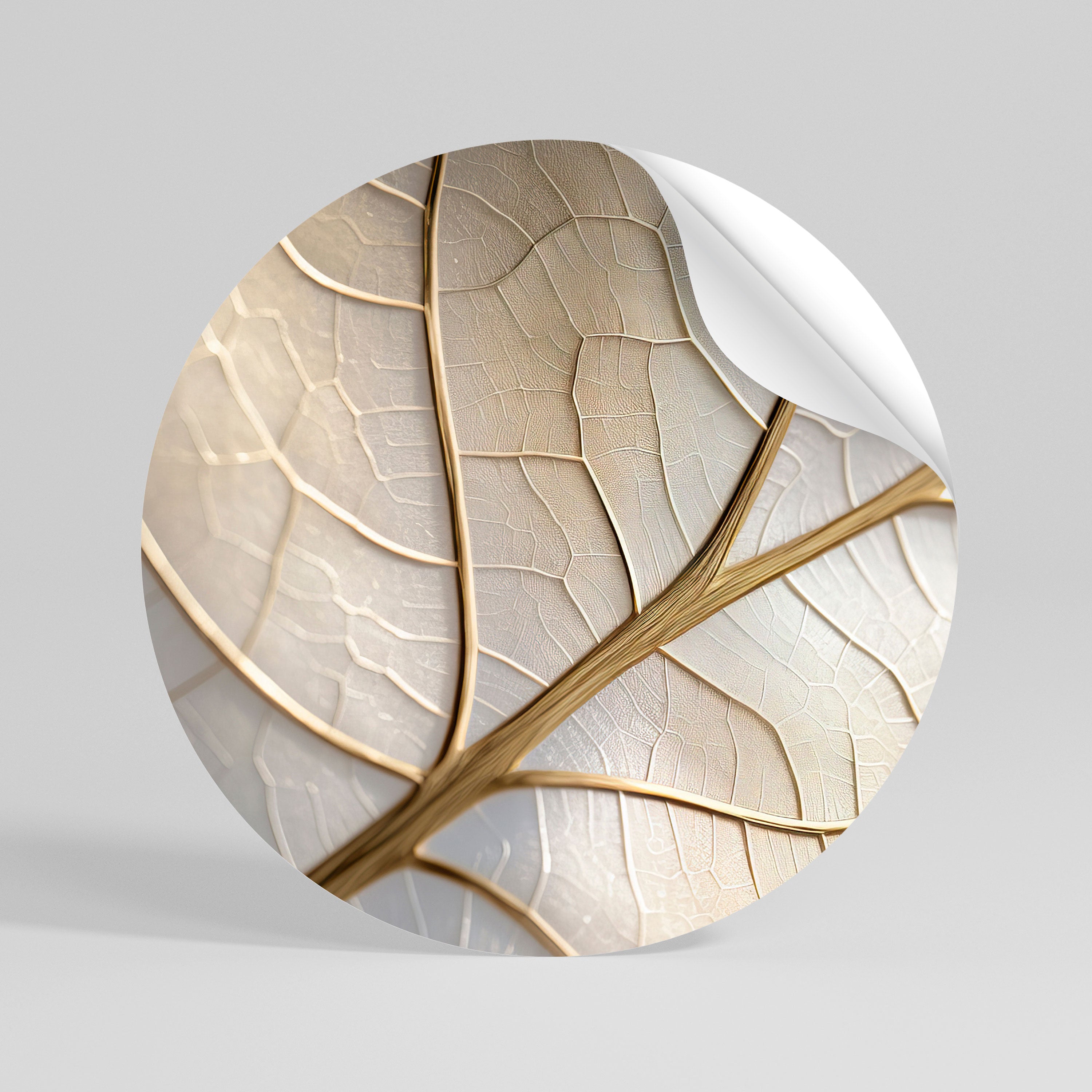 GOLDEN LEAF WHISPERS Rund väggdekal
