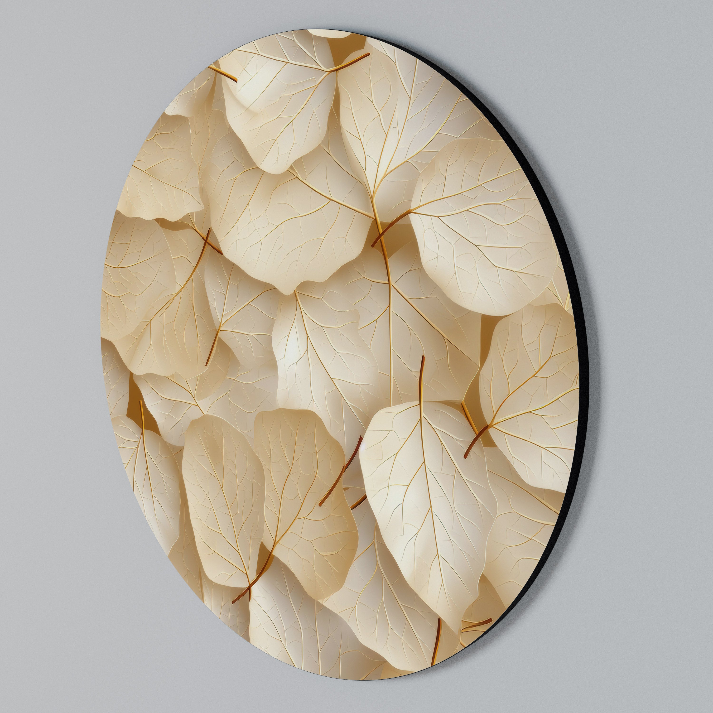 VELLUM LEAF SYMPHONY Round Wall Art