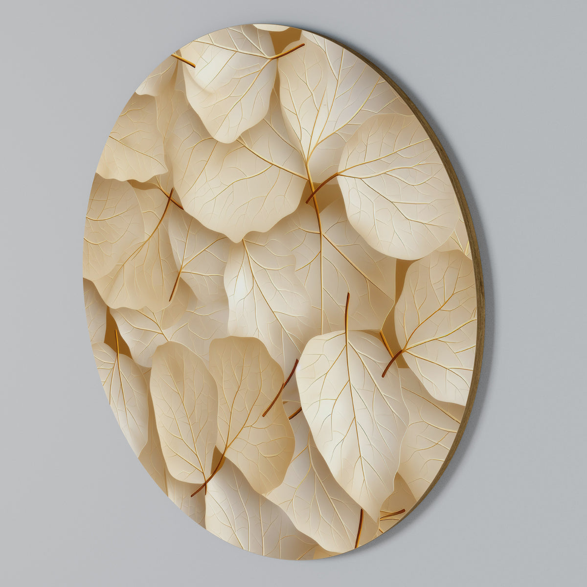 VELLUM LEAF SYMPHONY Round Wall Art