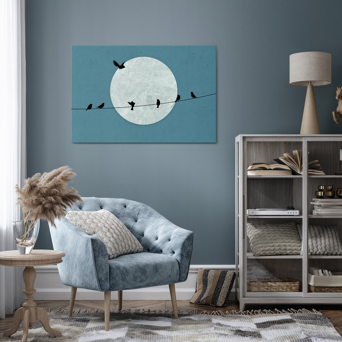 MOONLIT REST Horizontal Canvas Print