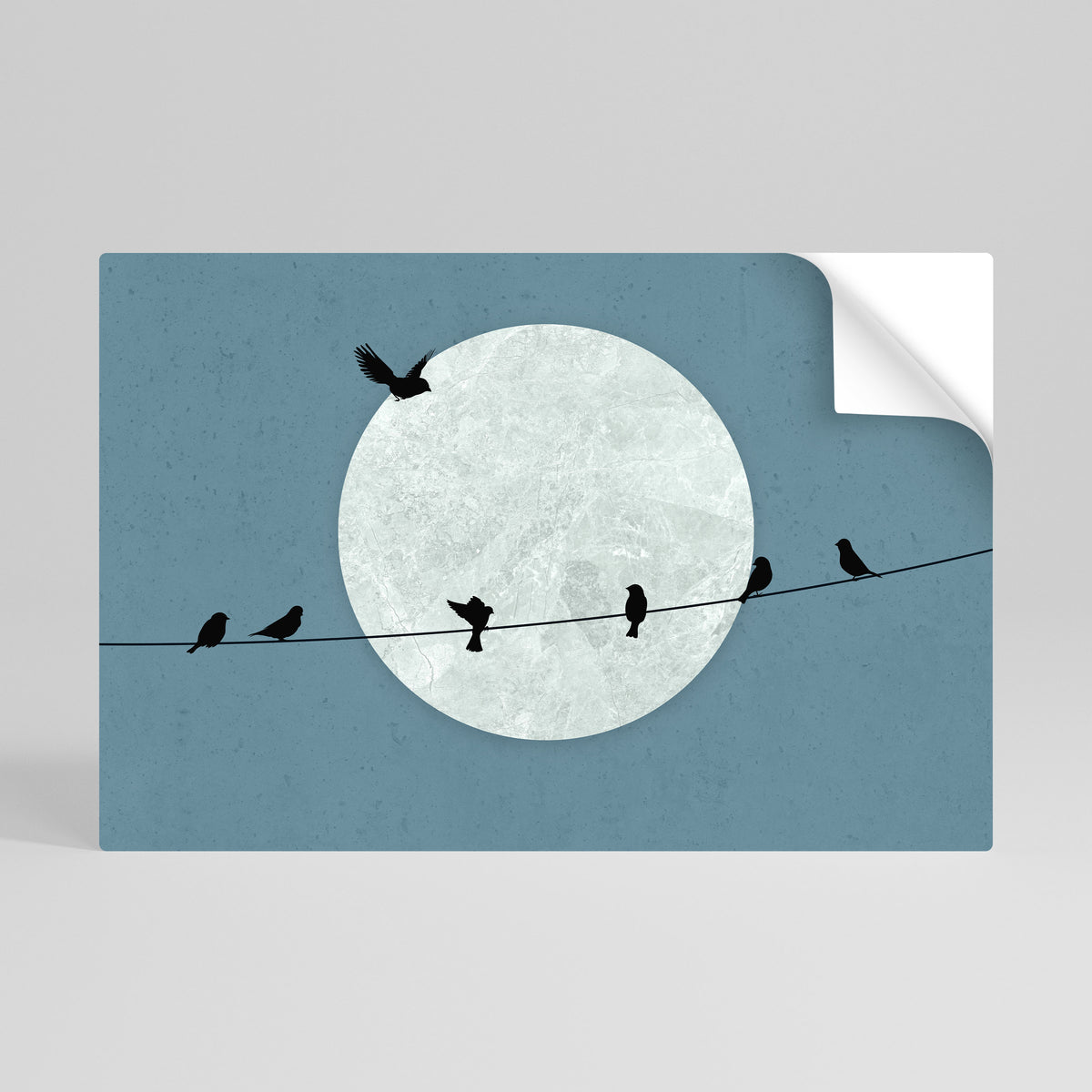 MOONLIT REST Póster adhesivo horizontal
