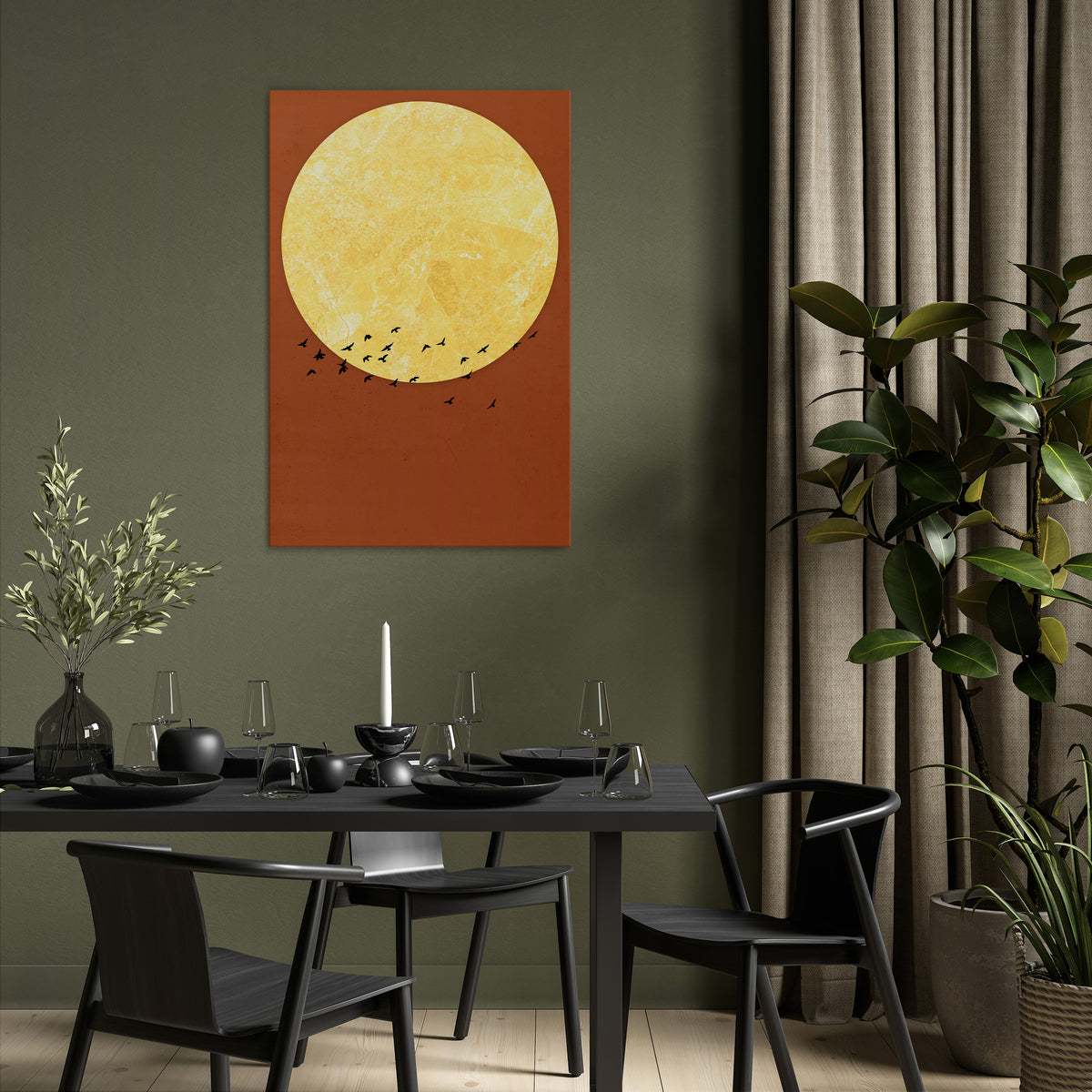 MOONLIT MIGRATION Cuadro en lienzo vertical
